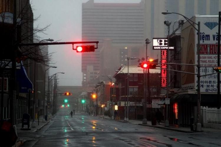 Las calles quedaron desoladas cuando se supo que llegaría el huracán Sandy.