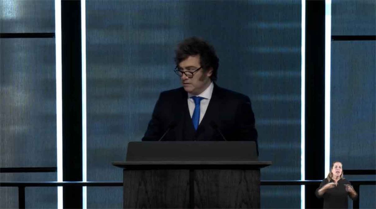 Javier Milei al inaugurar el Argentina Week (Foto: Captura de video)