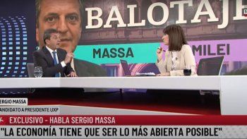 Sergio Massa, entrevistado este lunes por María Laura Santillán en LN+. Sergio Massa, entrevistado este lunes por María Laura Santillán en LN+.