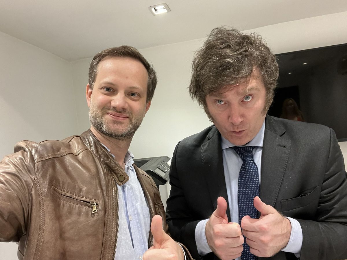 Axel Kaiser y Javier Milei. Axel Kaiser y Javier Milei.