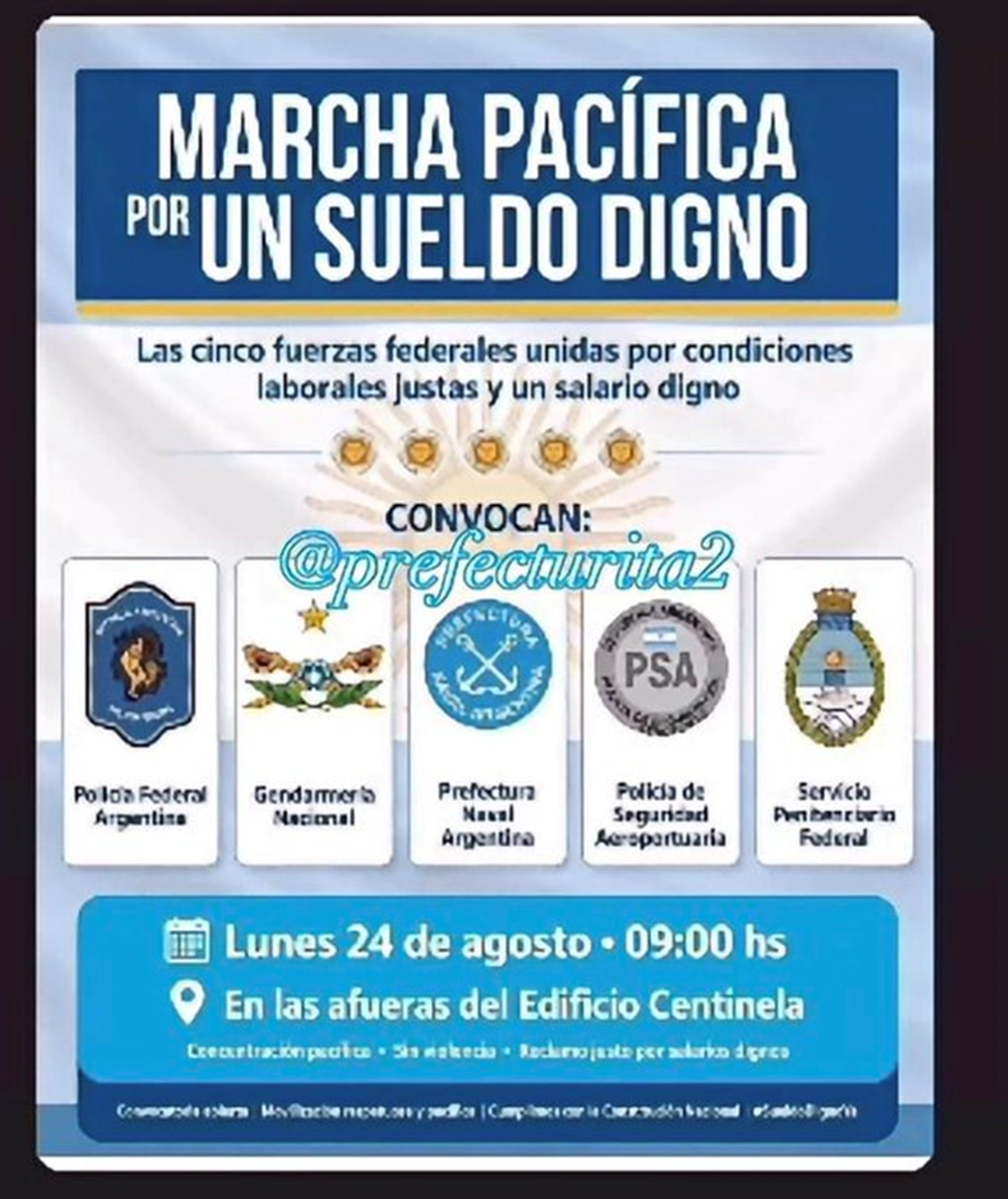 Marchan las 5 fuerzas federales de Argentina