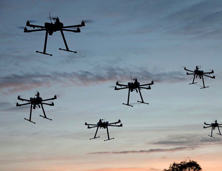 Drones para informar a la artillería.