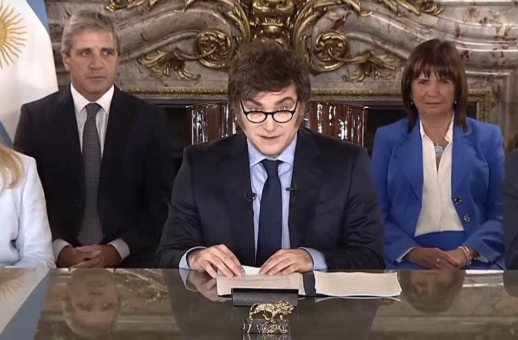 Javier Milei, en cadena nacional.