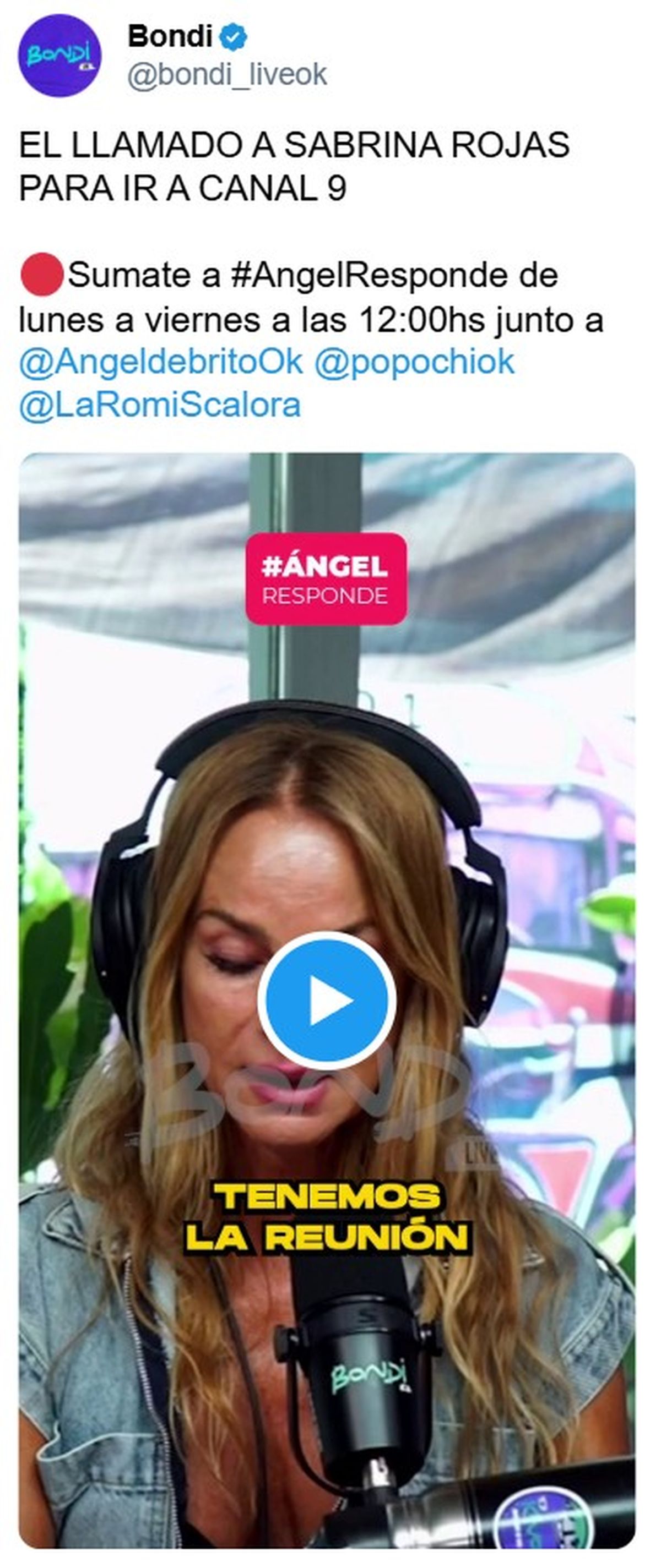 El Nueve analiza traer a Sabrina Rojas y Tartu para relanzar el programa. El Nueve analiza traer a Sabrina Rojas y Tartu para relanzar el programa.