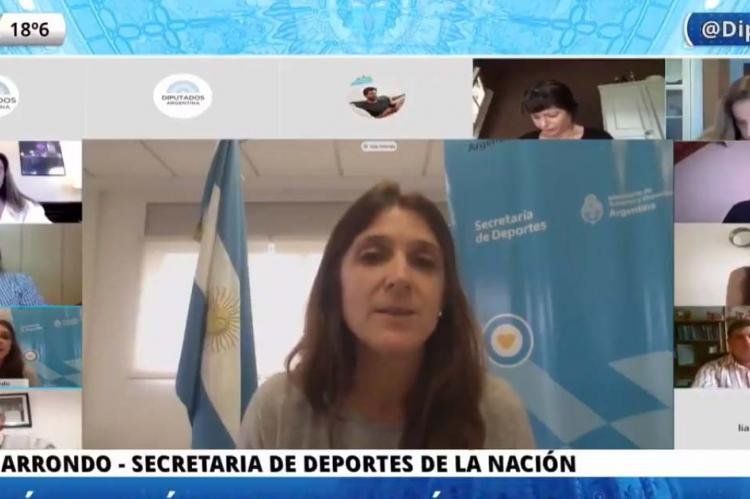 La secretaria de Deportes, Inés Arrondo, habló en el plenario de comisiones de Diputados