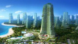 Forest City, en una imagen conceptual generada por IA que refleja la ambición del proyecto antes de convertirse en una ciudad semivacía. Forest City, en una imagen conceptual generada por IA que refleja la ambición del proyecto antes de convertirse en una ciudad semivacía.