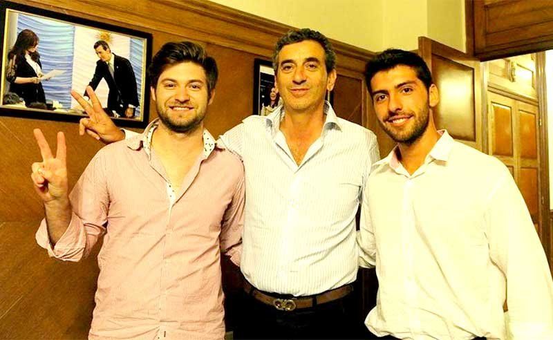 Florencio Randazzo con Ezequiel Auspitz y Francisco Troncoso, de La Florería. (Foto en Facebook)