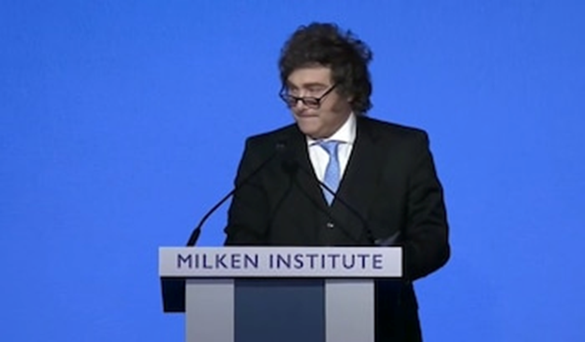 Javier Milei en Estados Unidos en el Instituto Milken Javier Milei en Estados Unidos en el Instituto Milken
