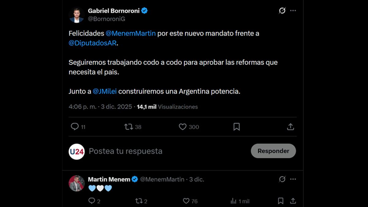 Gabriel Bornoroni en X. Gabriel Bornoroni en X.