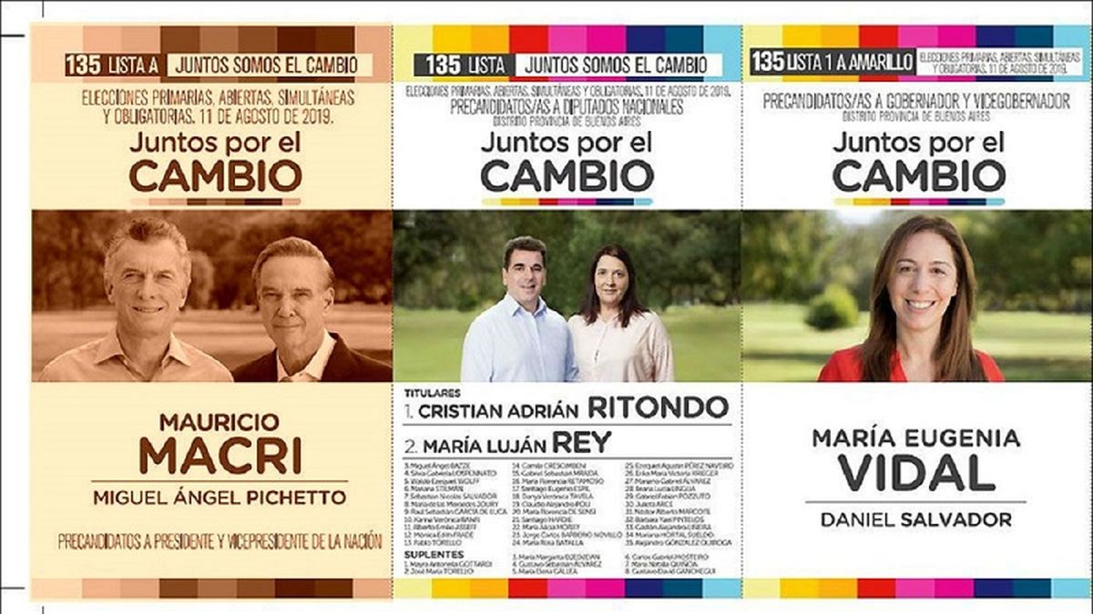 Polémico: ¿Ocultan la fórmula Macri-Pichetto en la boleta de Juntos por el  Cambio?