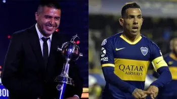 Carlos Tévez y Juan Román Riquelme Carlos Tévez y Juan Román Riquelme