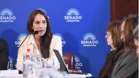 Verónica Michelli en su exposición en la comisión de Acuerdo del Senado. La escuchaba Patricia Bullrich, que se niega a que retiren su pliego, como quiere el Presidente. Verónica Michelli en su exposición en la comisión de Acuerdo del Senado. La escuchaba Patricia Bullrich, que se niega a que retiren su pliego, como quiere el Presidente.