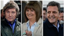 Sergio Massa, Patricia Bullrich y Javier Milei.
