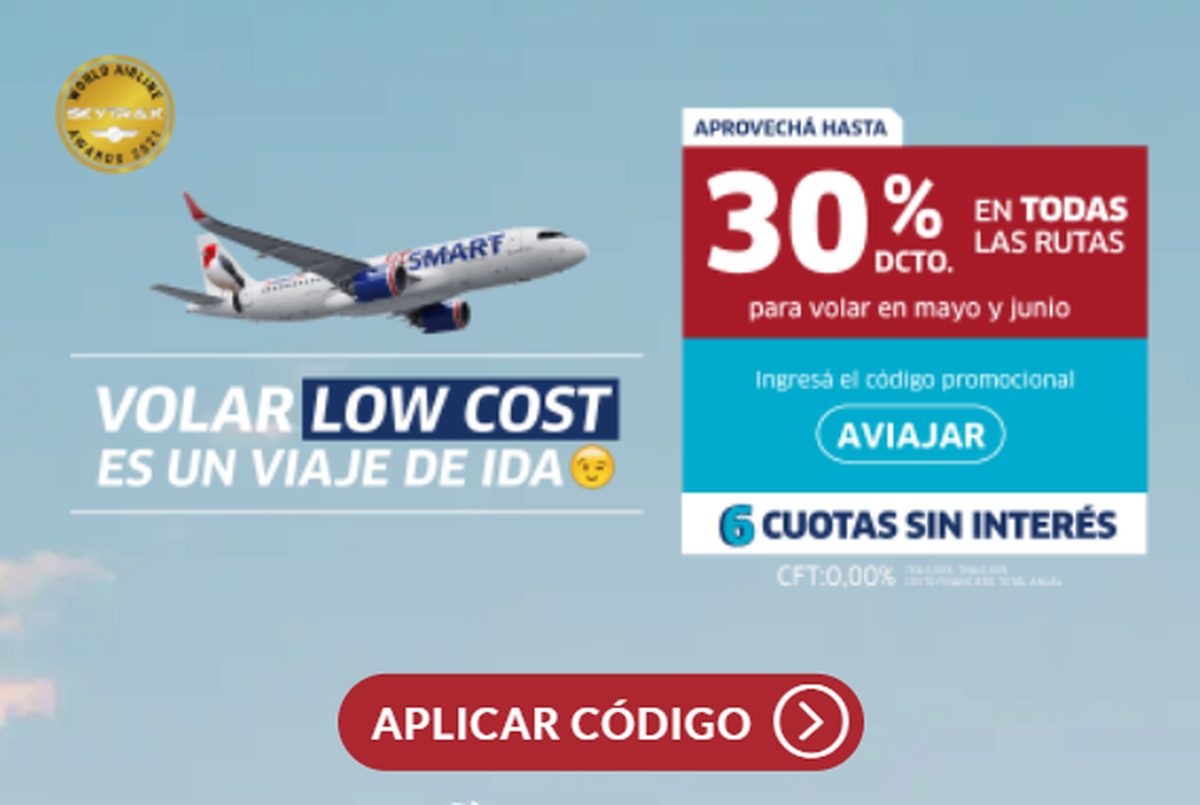 JetSMART Cómo tener 30 OFF en pasajes y cuotas sin interés