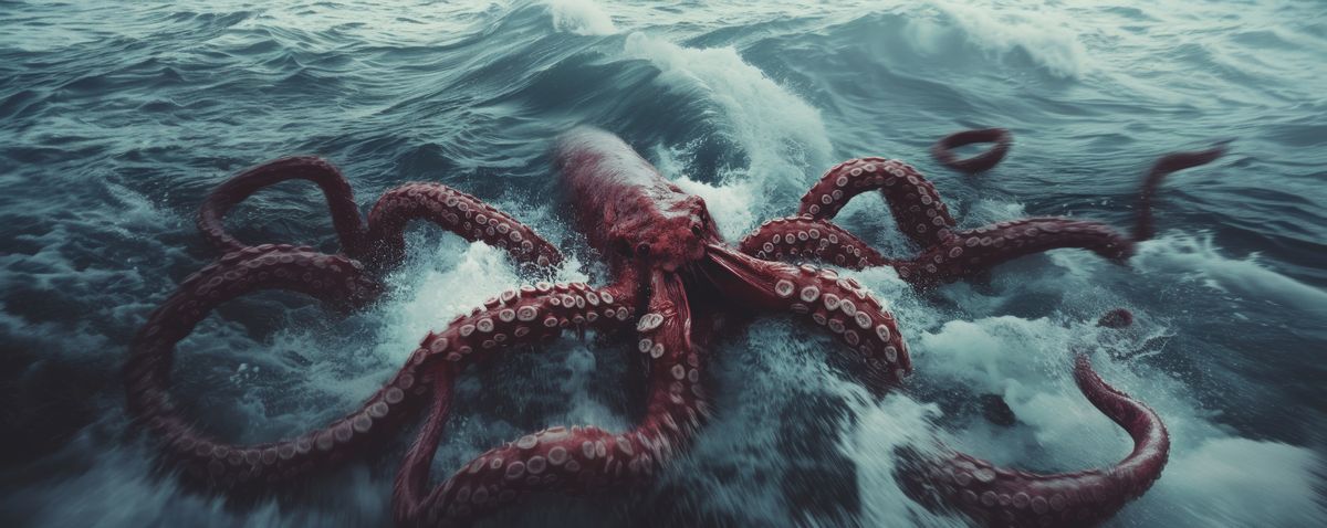 Imagen de la criatura mitológica del kraken , con la cual asemejan el nuevo hallazgo de la ciencia. Imagen de la criatura mitológica del kraken , con la cual asemejan el nuevo hallazgo de la ciencia.