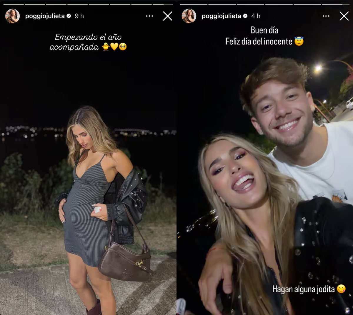 Julieta Poggio publicó una foto insinuando estar embarazada el Día de los Inocentes. Muchos seguidores lo celebraron, pero otros cuestionaron usar un tema sensible como broma. Julieta Poggio publicó una foto insinuando estar embarazada el Día de los Inocentes. Muchos seguidores lo celebraron, pero otros cuestionaron usar un tema sensible como broma.