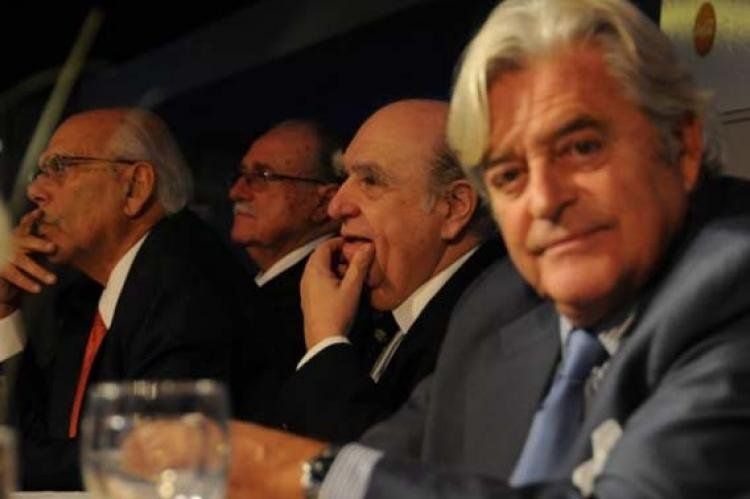 Los ex presidentes Jorge Batlle, Luis Alberto Lacalle y Julio María Sanguinetti.