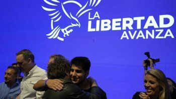 Javier Milei junto a Agustín Pellegrini. Javier Milei junto a Agustín Pellegrini.