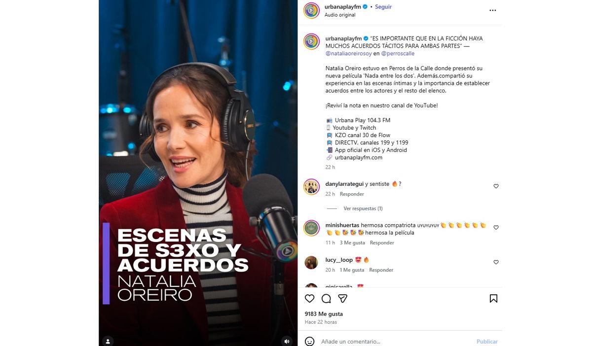 Natalia Oreiro habló al respecto de las escenas de sexo en ficción. Natalia Oreiro habló al respecto de las escenas de sexo en ficción.