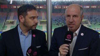 Periodistas de TNT Sports y un tenso momento en pleno Godoy Cruz vs Vélez