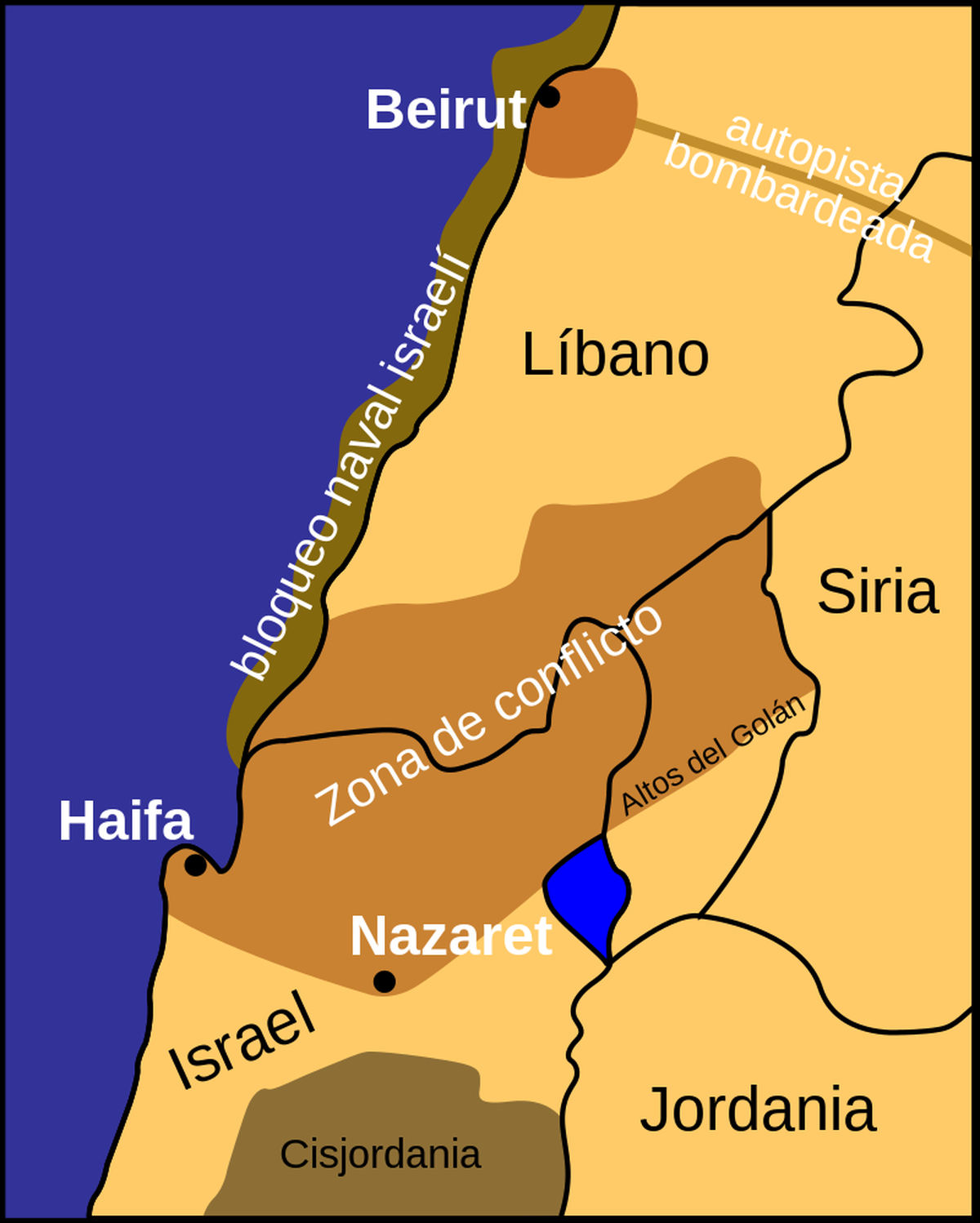 Zona ardiente: Líbano, Siria y Jordania. Zona ardiente: Líbano, Siria y Jordania.