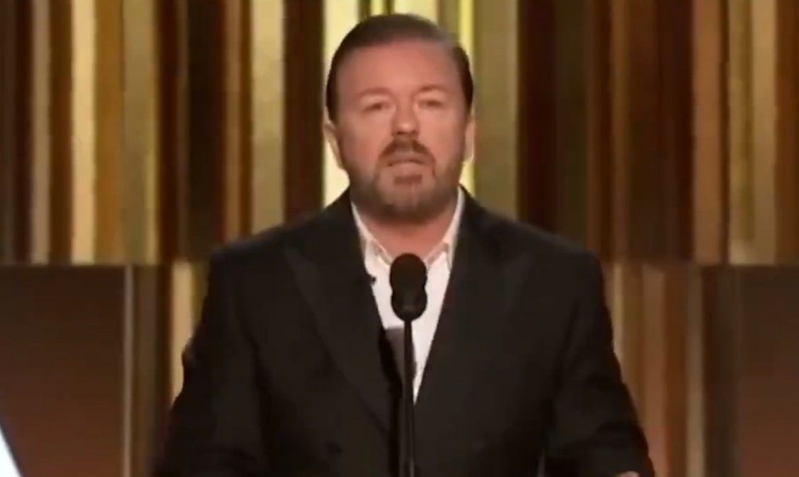 El incómodo discurso de Ricky Gervais sobre Hollywood y Jeffrey Epstein. (Foto: Captura de video)