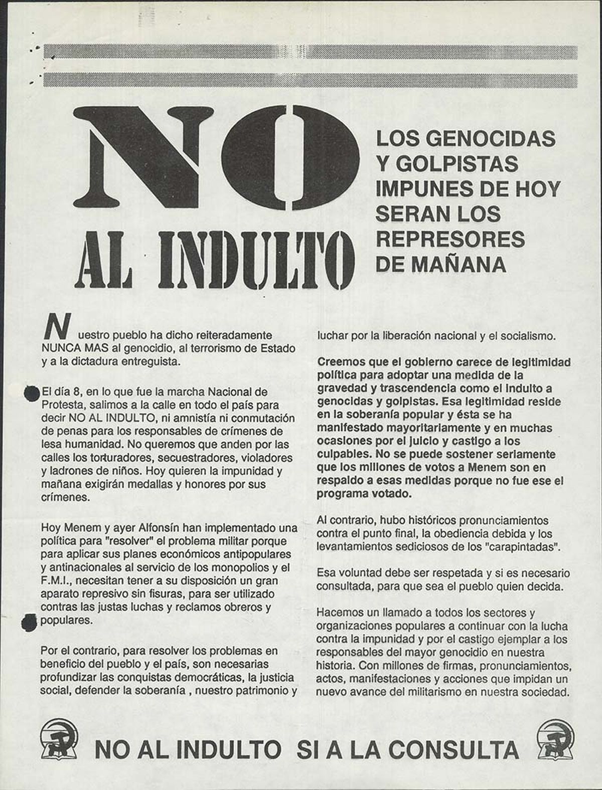 Comunistas contra los indultos. Comunistas contra los indultos.