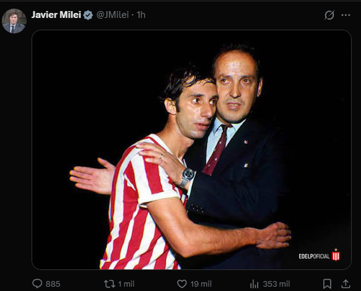 El posteo de Milei en X El posteo de Milei en X