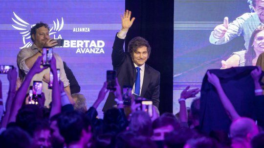 Javier Milei en el búnker libertario, tras ganar las elecciones legislativas. Javier Milei en el búnker libertario, tras ganar las elecciones legislativas.