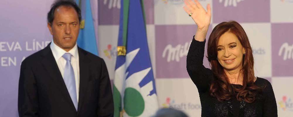 Scioli y Cristina en su último acto público juntos (Foto: Télam)