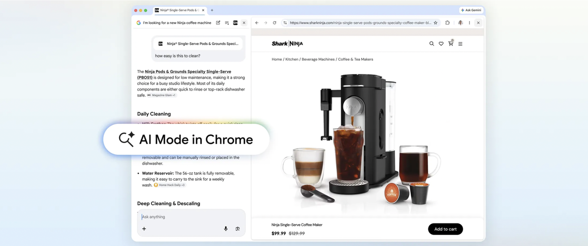 El modo IA de Google llega para ordenar y evitar muchas pestañas abiertas. Foto: Google El modo IA de Google llega para ordenar y evitar muchas pestañas abiertas. Foto: Google