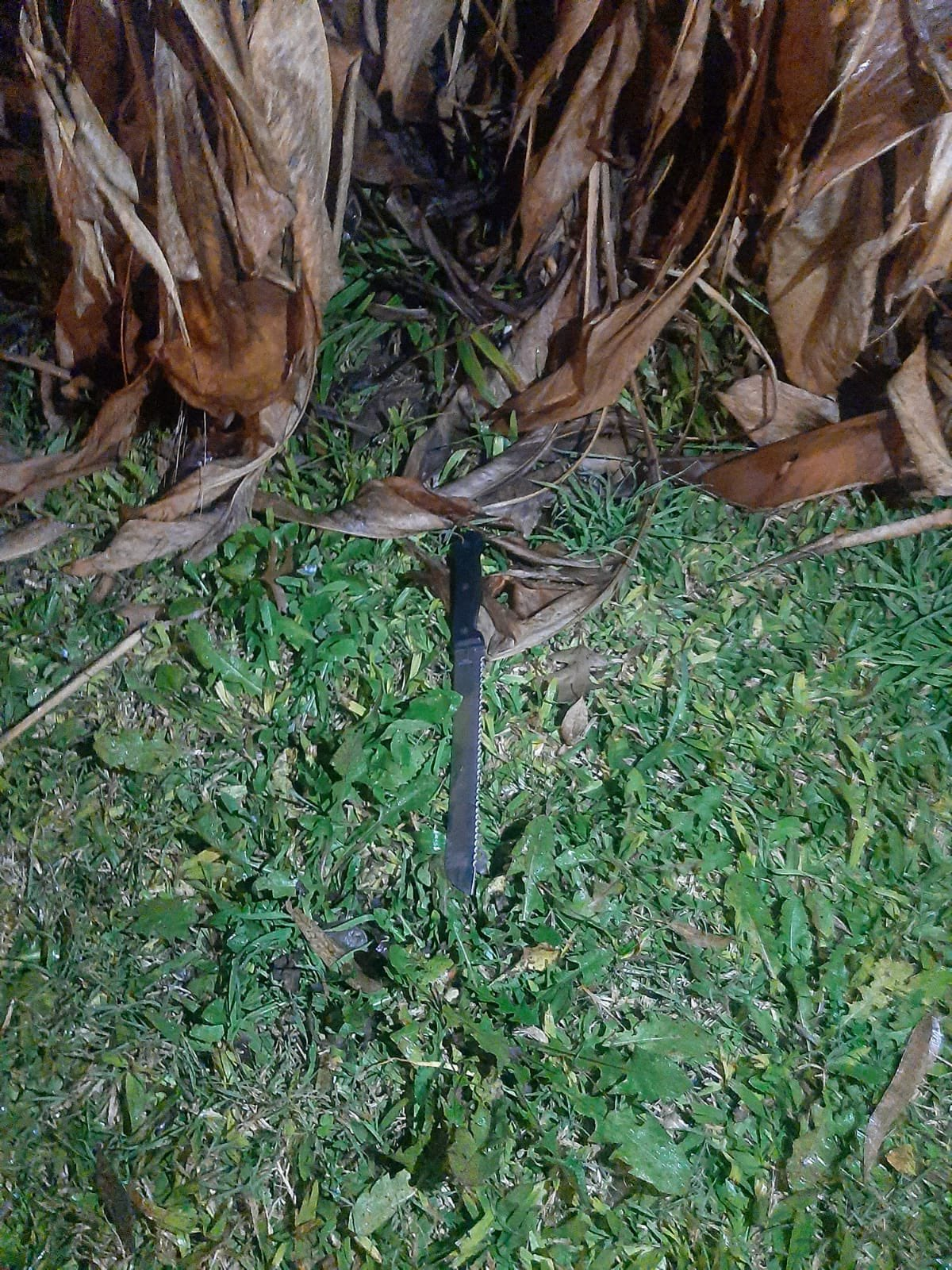 El cuchillo con el que Chano Charpentier quiso atacar a un policía.
