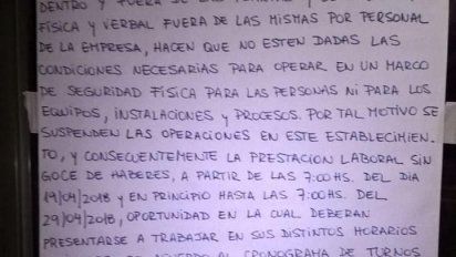 Cargill cerró 2 plantas y culpó a los empleados