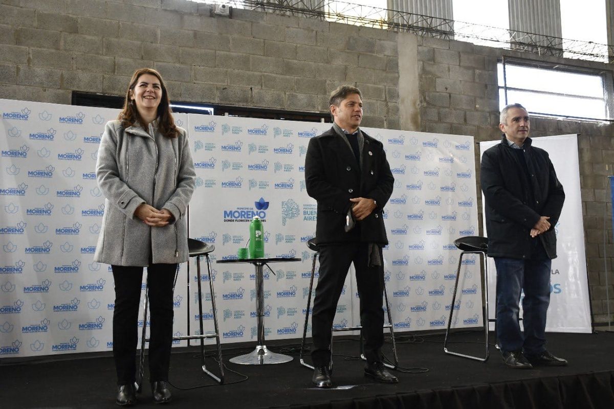 Mariel Fernández, Axel Kicillof y Andrés Larroque.
