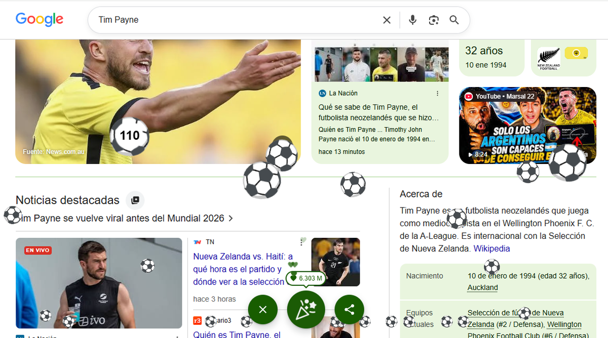 El resultado de búsqueda de Payne en Google El resultado de búsqueda de Payne en Google