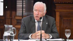 El juez Carlos Mahiques en la audiencia pública en el Senado para defender su pliego.