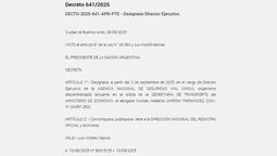 La designación de Dapena Fernández en el Boletín Oficial.