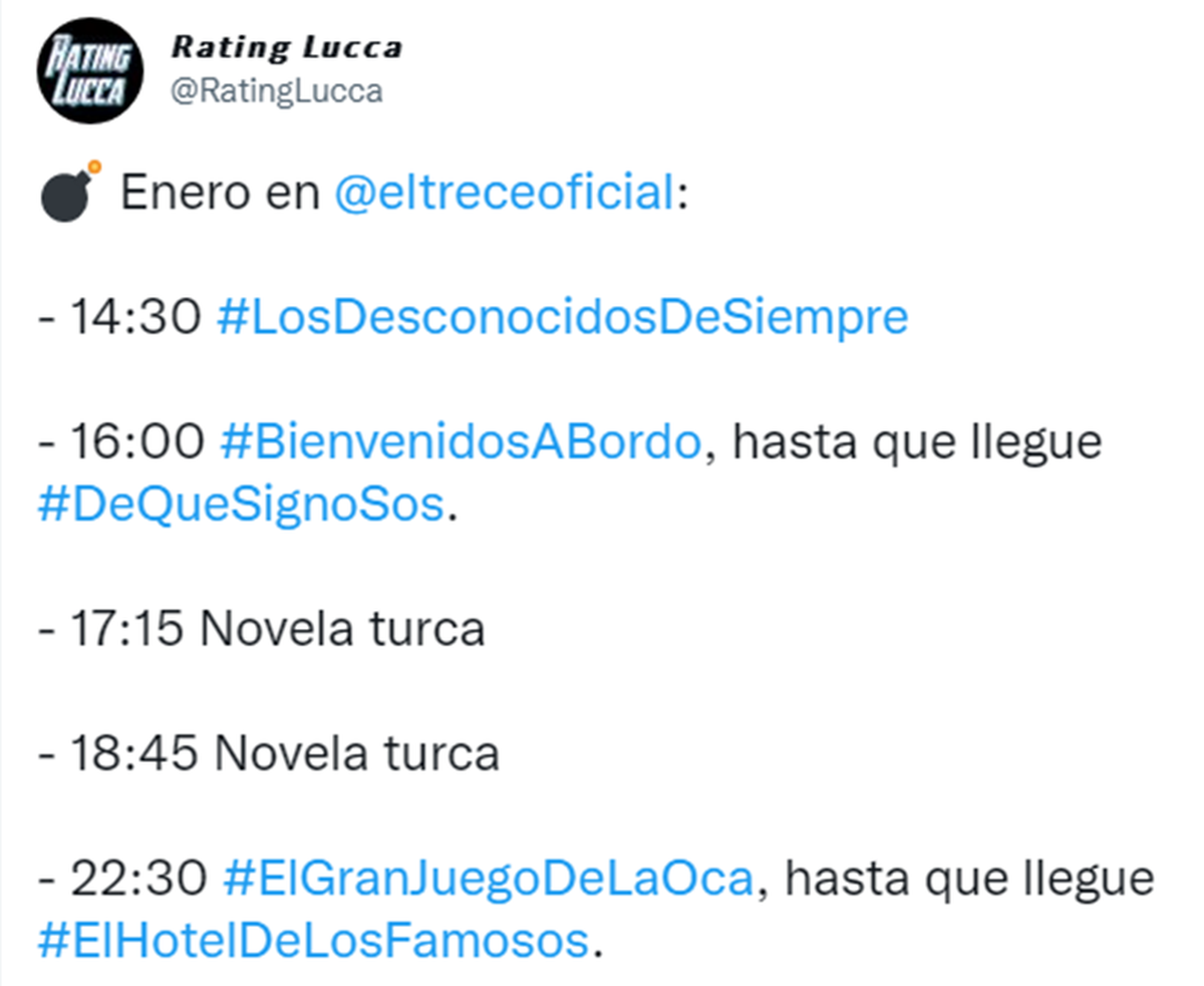 Las nuevas tardes de El Trece. 
