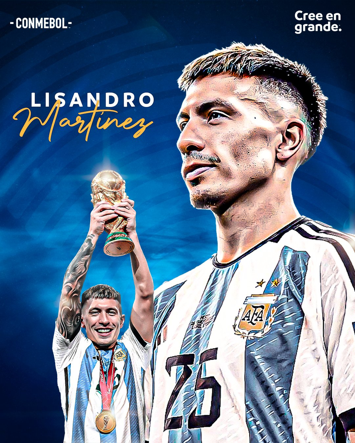 Lisandro Martínez, uno de los campeones del mundo, se perderá lo que resta de eliminatorias para el mundial 2026. Lisandro Martínez, uno de los campeones del mundo, se perderá lo que resta de eliminatorias para el mundial 2026.