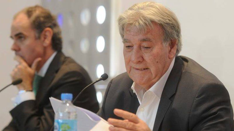 Armando Pérez y Javier Medín en conferencia de prensa en la sede de la AFA