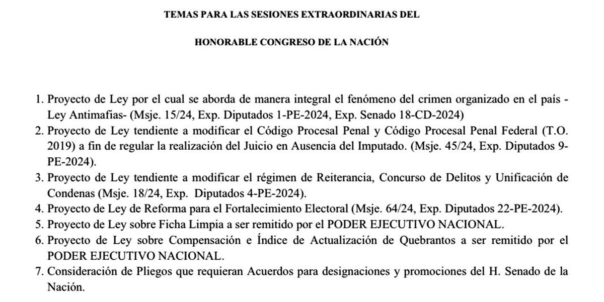 Sesiones extraordinarias 2025.