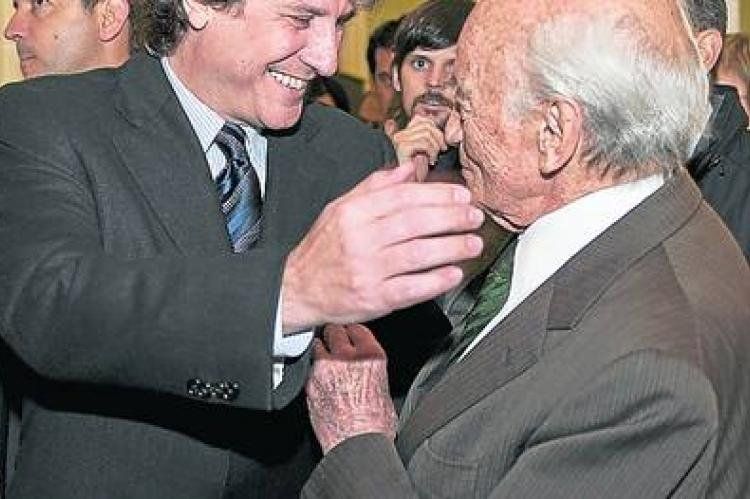 Amado Boudou y Aldo Ferrer. Foto: Clarín