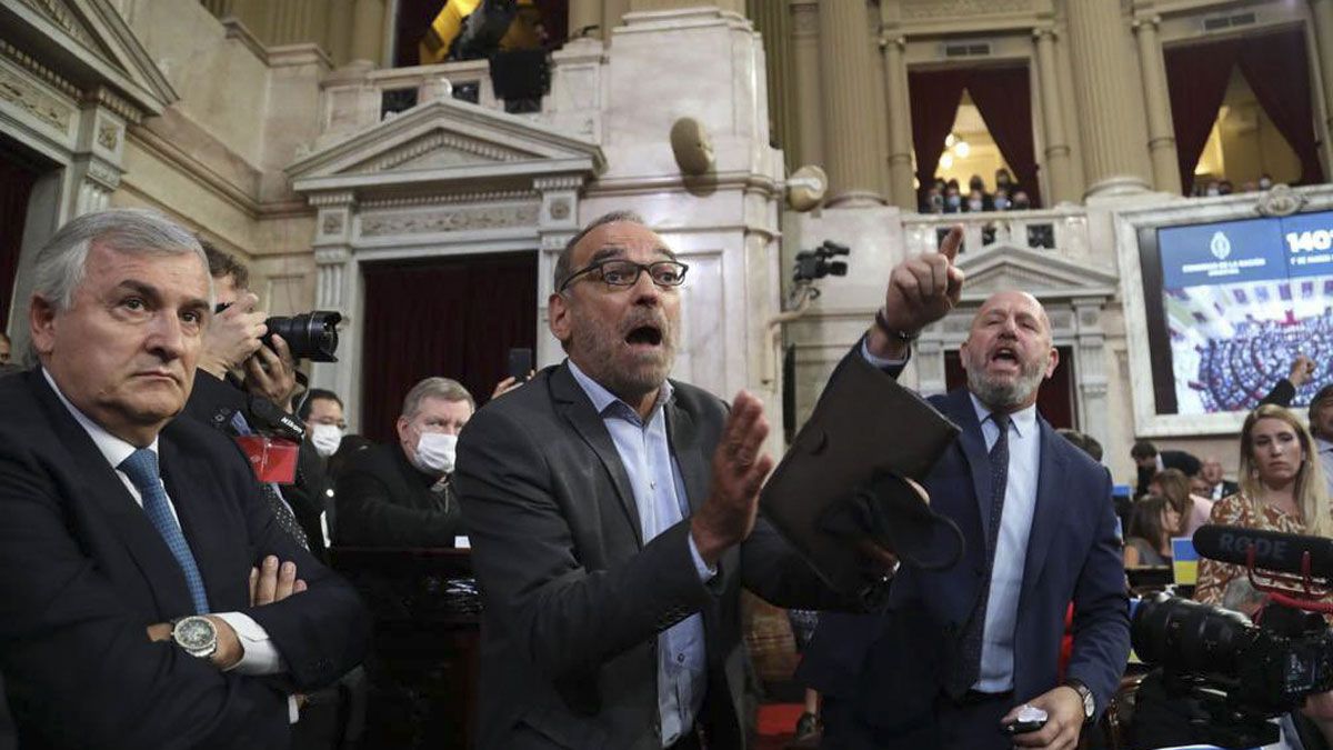 Duras reacciones en JxC ante el discurso de Alberto: se terminaron yendo del recinto (Foto NA).