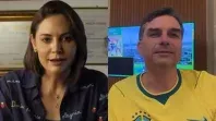 Michelle Bolsonaro, esposa de Jair Bolsonaro, junto a Flávio Bolsonaro, hijo del expresidente de Brasil. Michelle Bolsonaro, esposa de Jair Bolsonaro, junto a Flávio Bolsonaro, hijo del expresidente de Brasil.