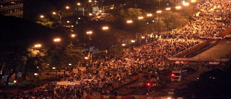 Imagen de la movilización de ayer.