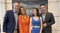 Cristina Pérez y Luis Petri junto a Manuel Adorni y su esposa Bettina. Cristina Pérez y Luis Petri junto a Manuel Adorni y su esposa Bettina.