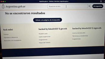 Así fue atacado el sitio Mi Argentina. Así fue atacado el sitio Mi Argentina.