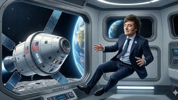 Javier Milei vende futuro en el espacio mientras el presente cruje en la tierra. Javier Milei vende futuro en el espacio mientras el presente cruje en la tierra.