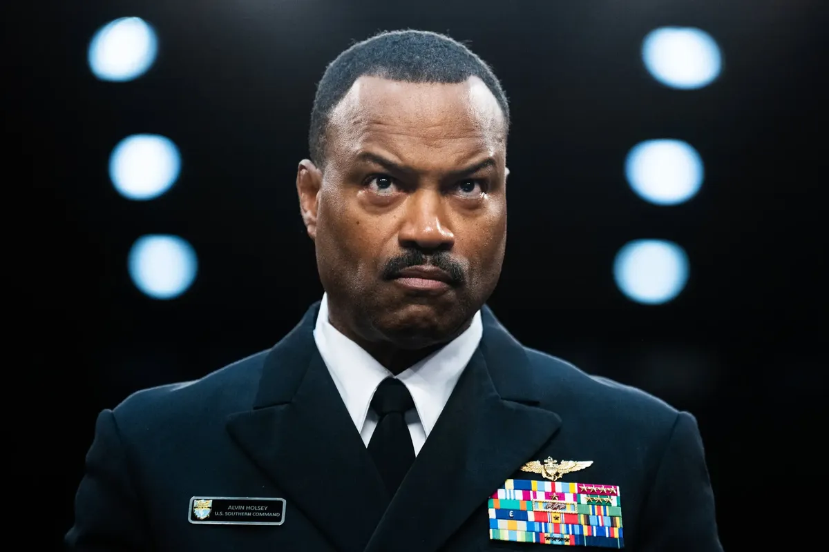 El almirante Alvin Holsey, jefe del Comando Sur de EE. UU., en Washington el año pasado. El almirante Alvin Holsey, jefe del Comando Sur de EE. UU., en Washington el año pasado.