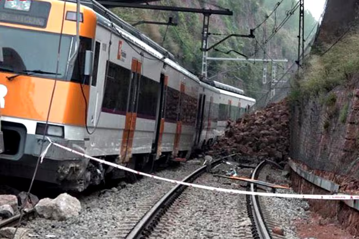Tren accidentado en Cataluña, España